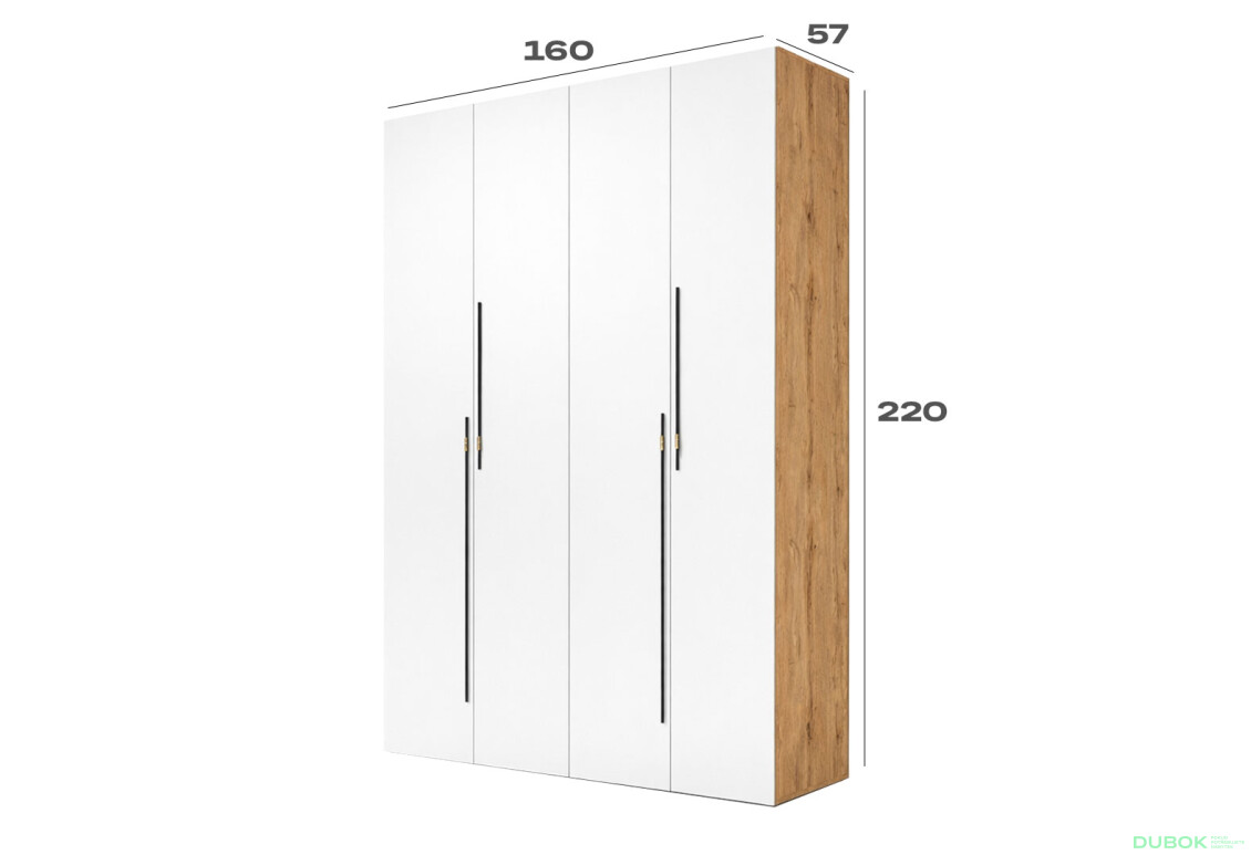 Fotografie 3 - Skříň 4D 160 cm dub appalačský / nymphaea alba Space