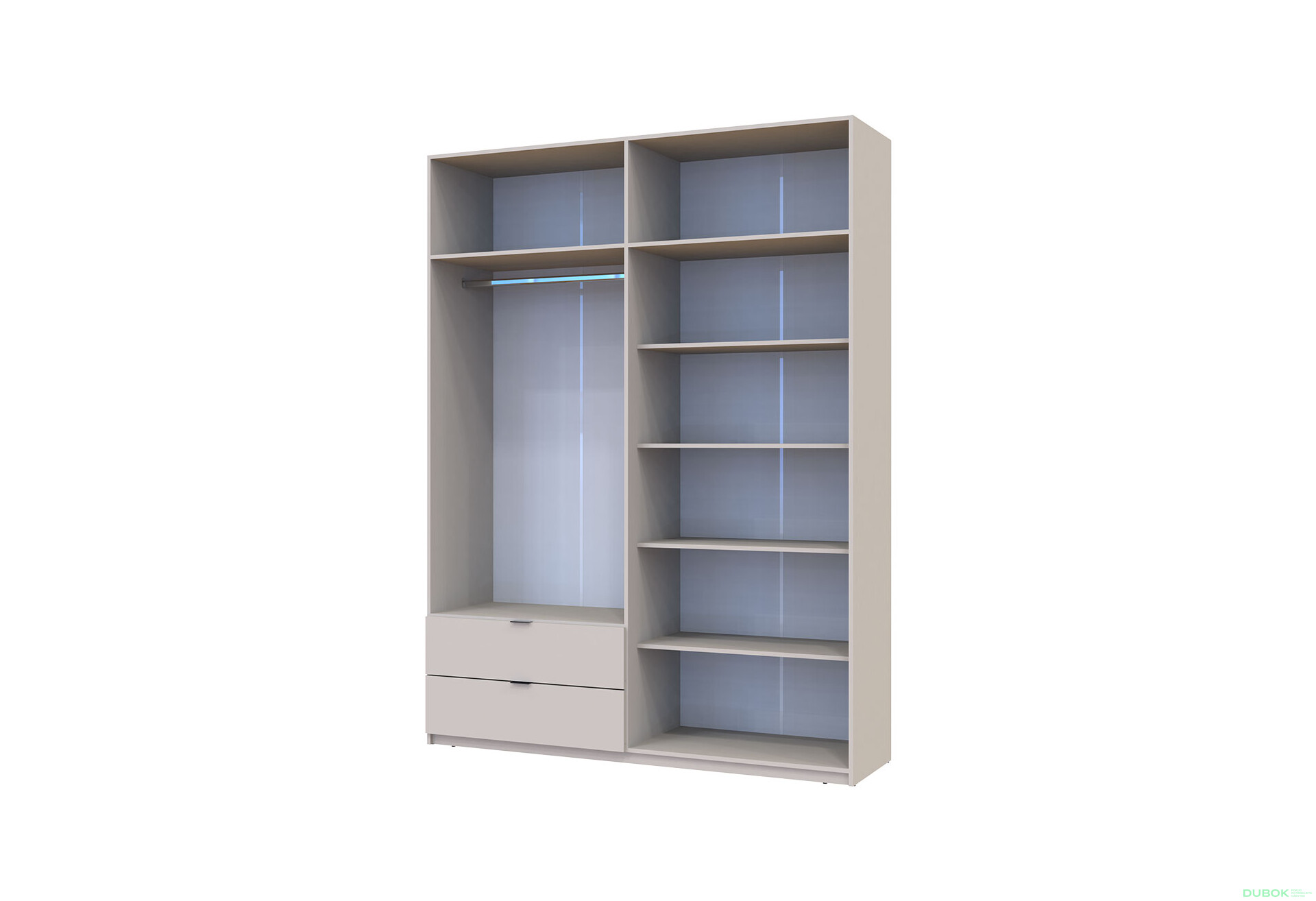 Skříň čtyřdveřová Lukas 180x50x240 cm kašmír - Fotografie 5 Fotografie 5 - Skříň čtyřdveřová Lukas 180x50x240 cm kašmír