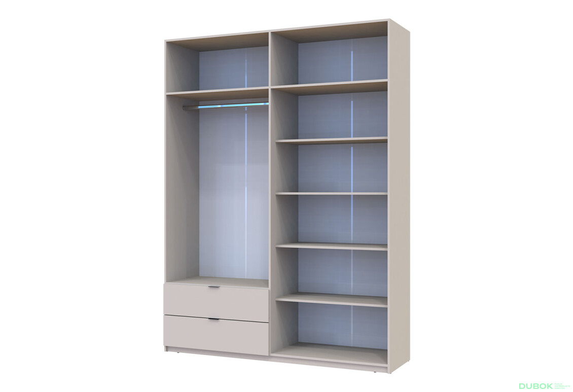 Skříň čtyřdveřová Lukas 180x50x240 cm kašmír - Fotografie 5 Fotografie 5 - Skříň čtyřdveřová Lukas 180x50x240 cm kašmír