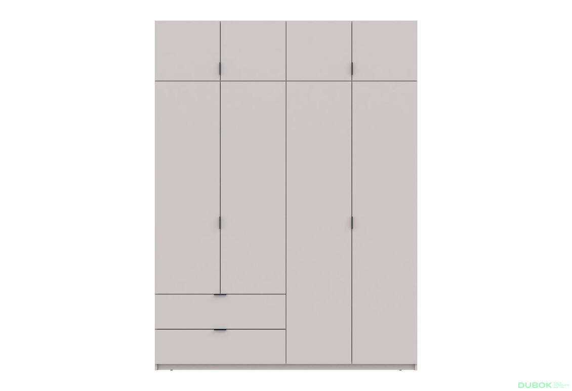 Skříň čtyřdveřová Lukas 180x50x240 cm kašmír - Fotografie 3 Fotografie 3 - Skříň čtyřdveřová Lukas 180x50x240 cm kašmír