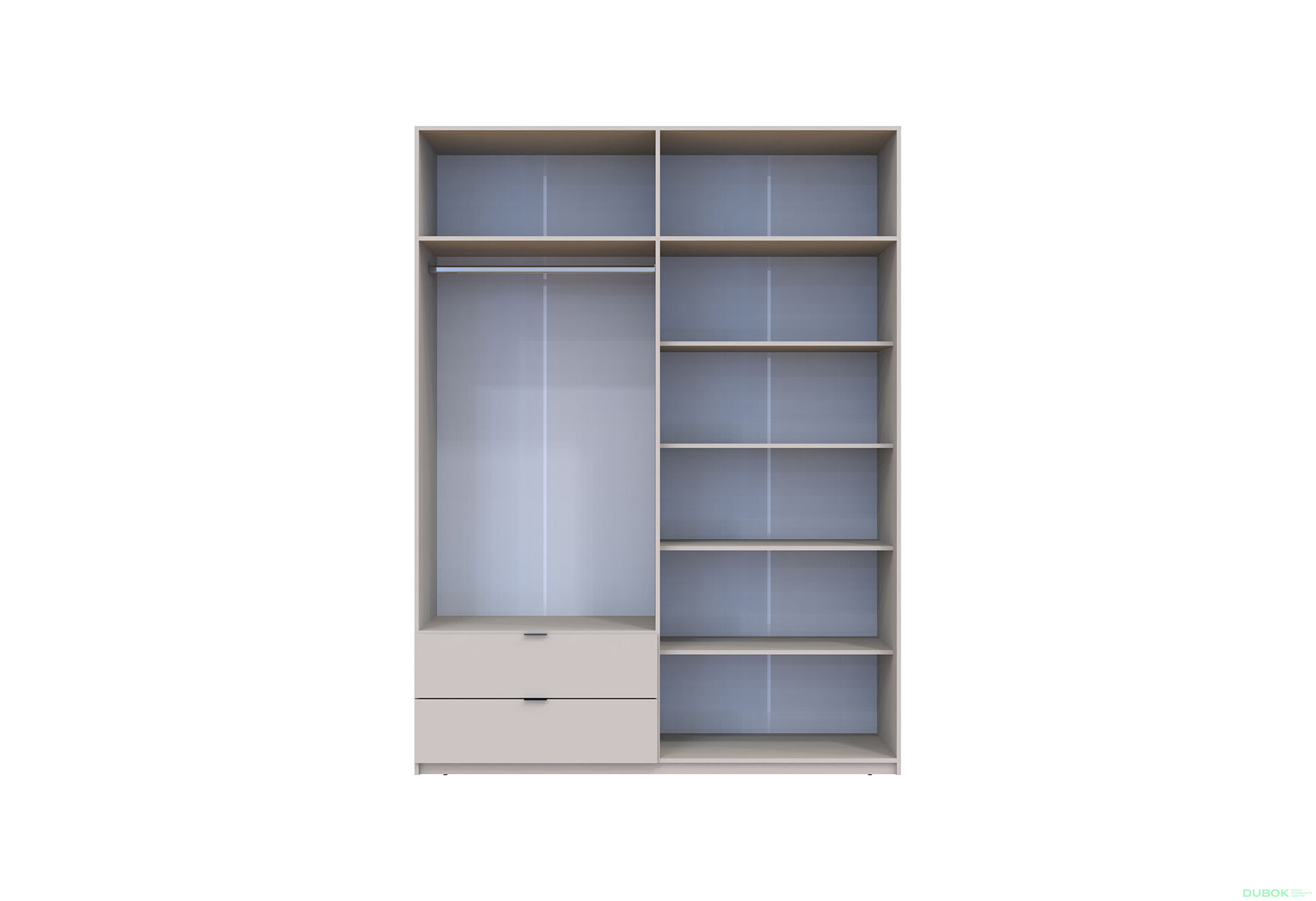 Skříň čtyřdveřová Lukas 180x50x240 cm kašmír - Fotografie 7 Fotografie 7 - Skříň čtyřdveřová Lukas 180x50x240 cm kašmír