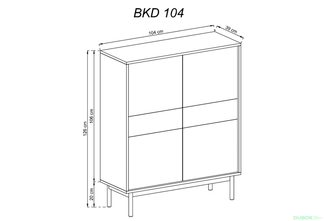 Fotografie 2 - Komoda BKD104 jackson hickory / grafit Basic