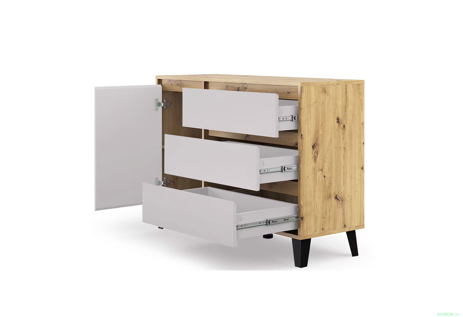 Fotografie 5 - Komoda Borg 1d3s dub artisan / kašmír