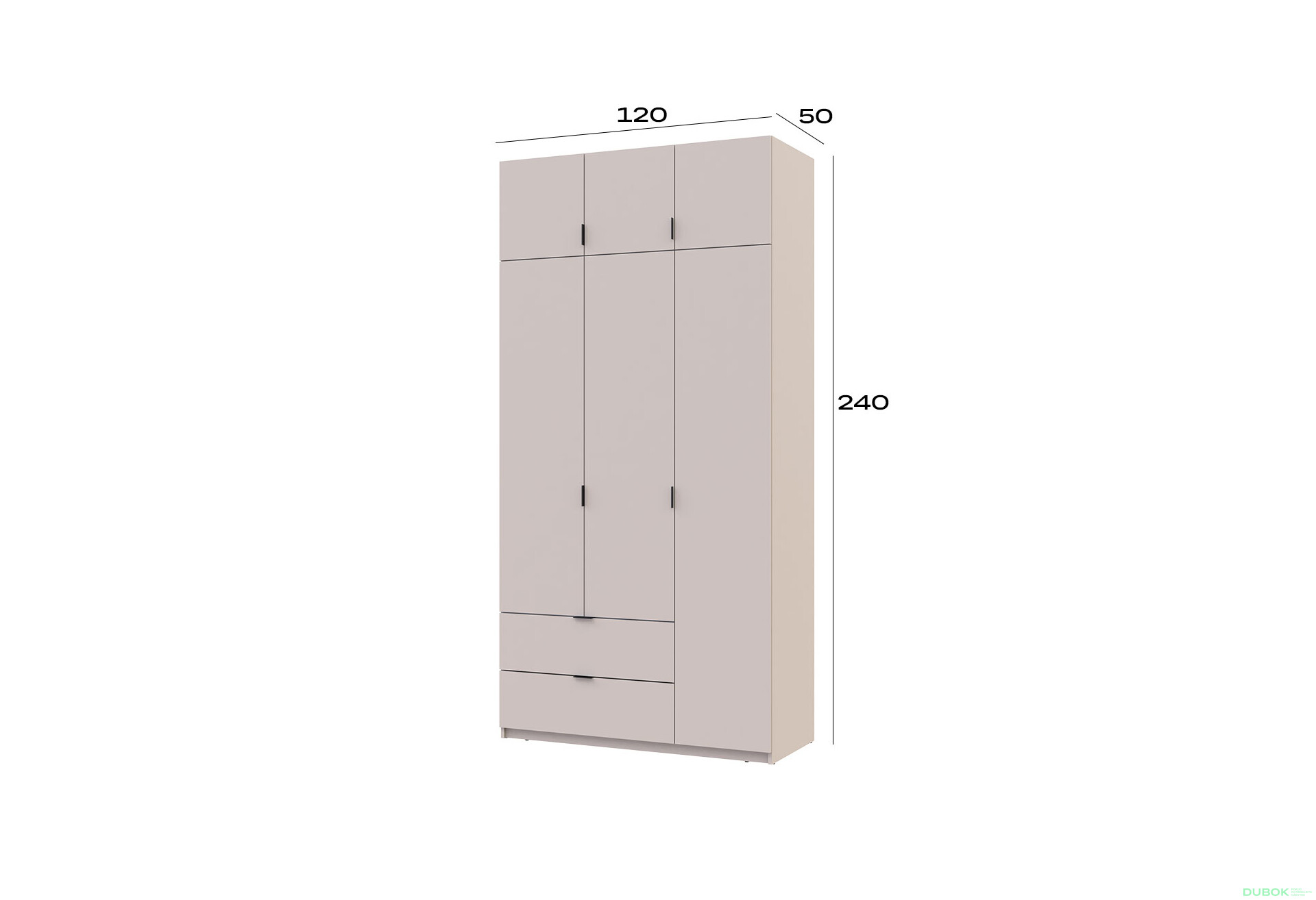 Fotografie 10 - Skříň čtyřdveřová Lukas 120 cm kašmír