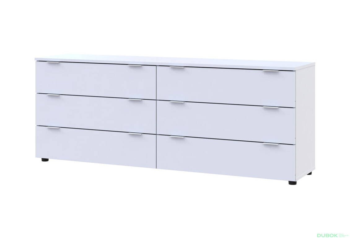 Komoda Ron 9 s 6 zásuvkami 160х38х62 bílý