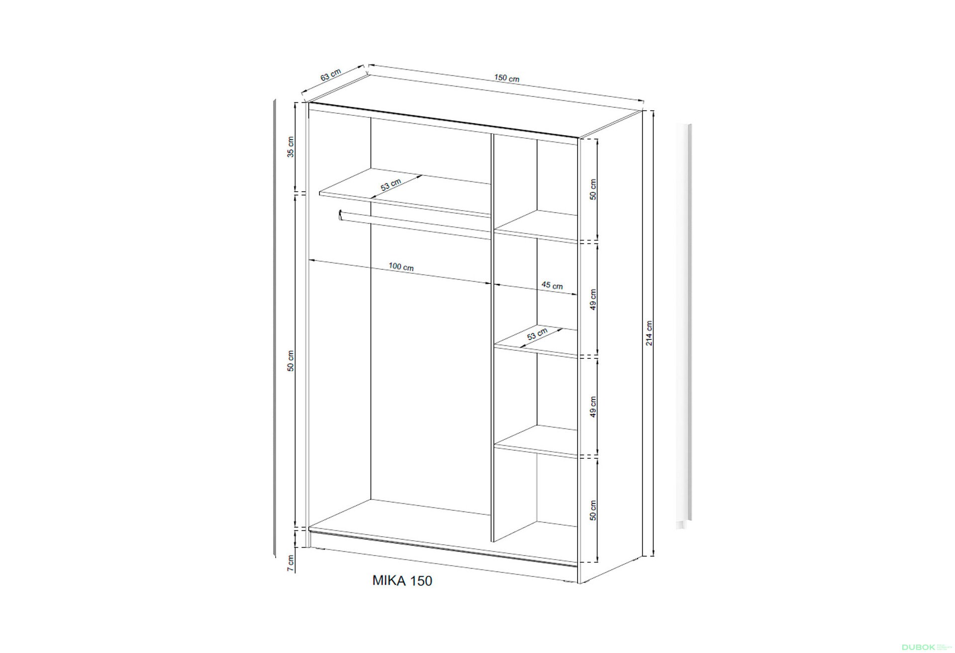 Fotografie 3 - Skříň Mika VIII 150 dub sonoma