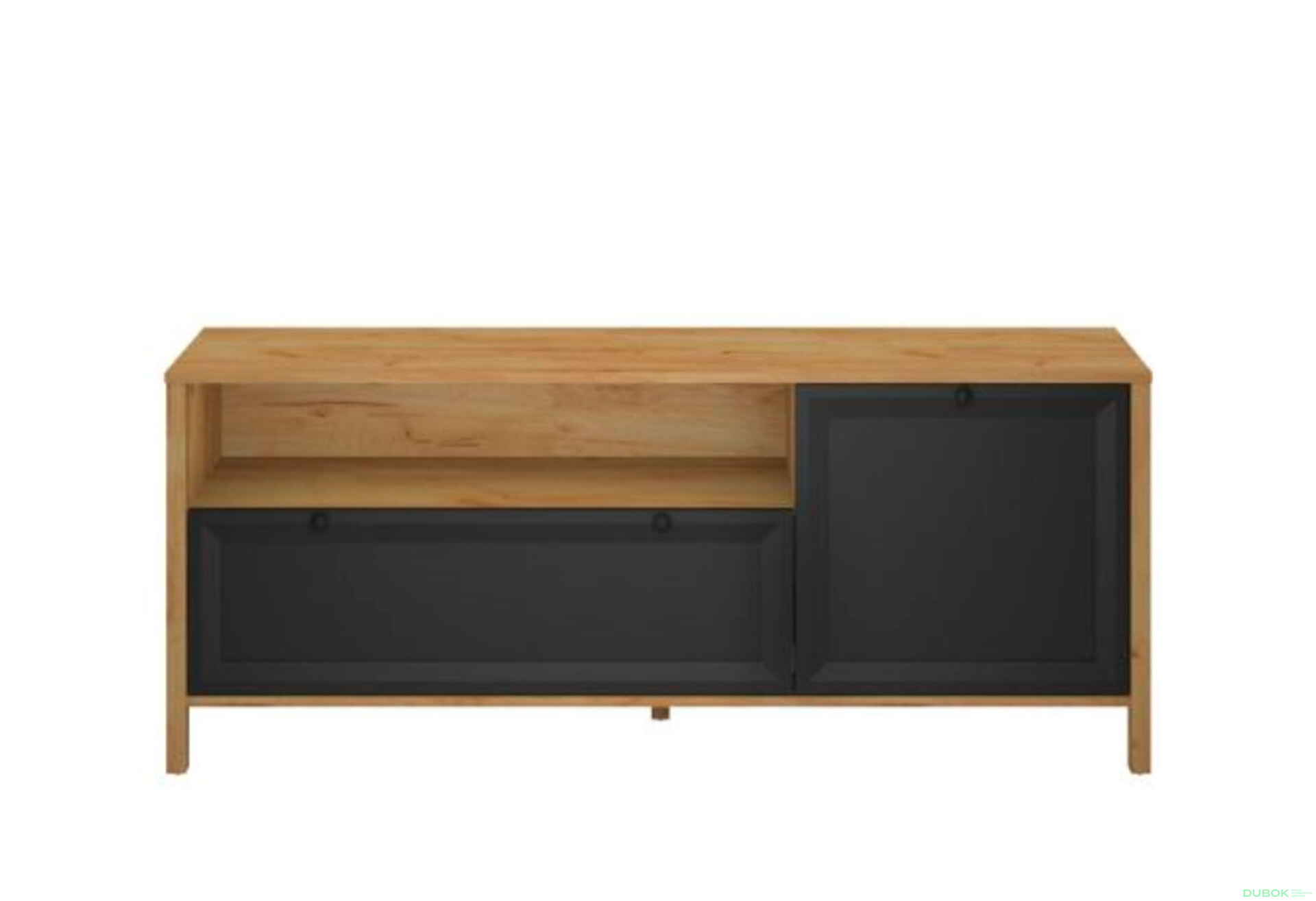Fotografie 1 - TV stolek Brent dub craft zlatý / černý