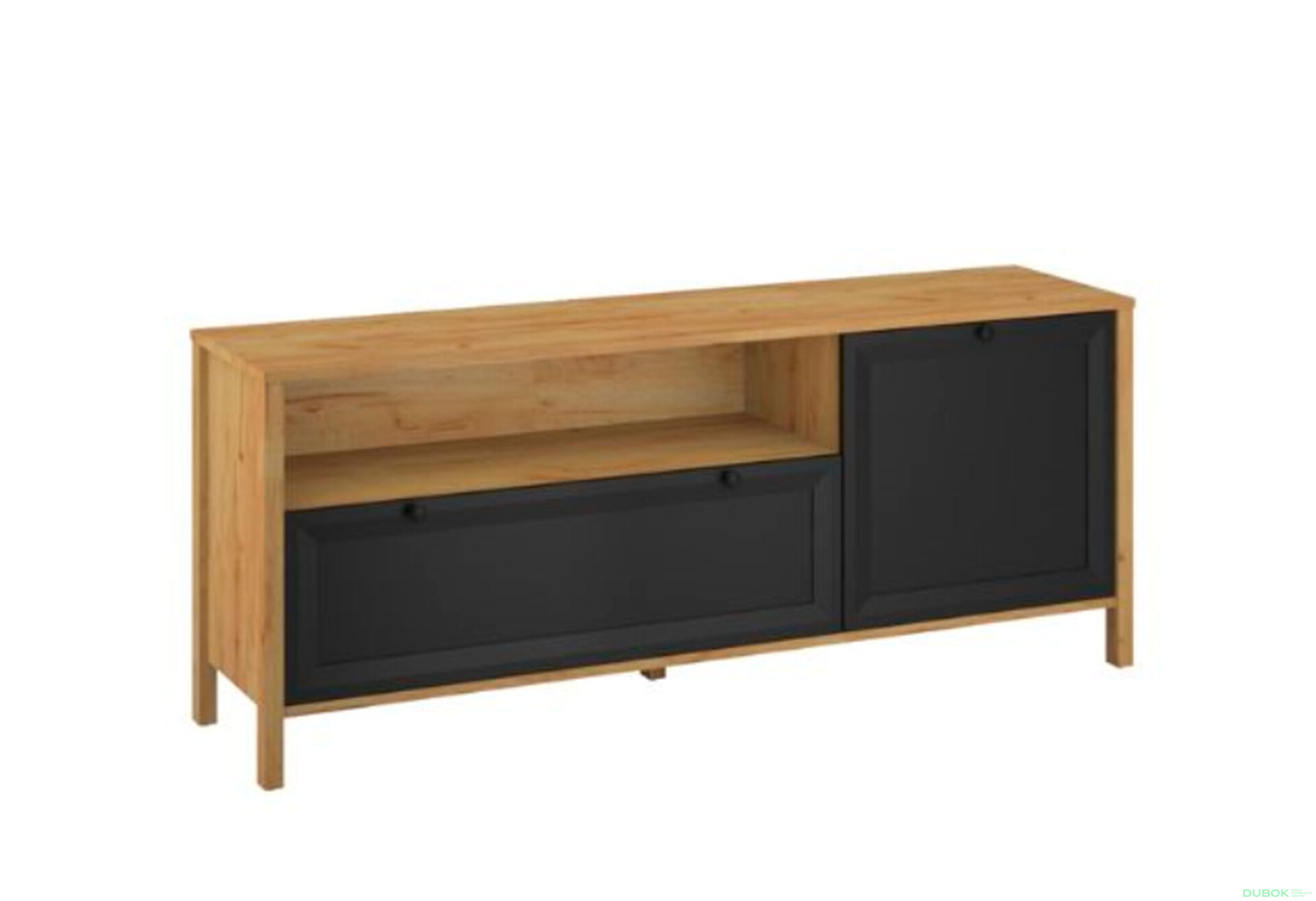 Fotografie 2 - TV stolek Brent dub craft zlatý / černý