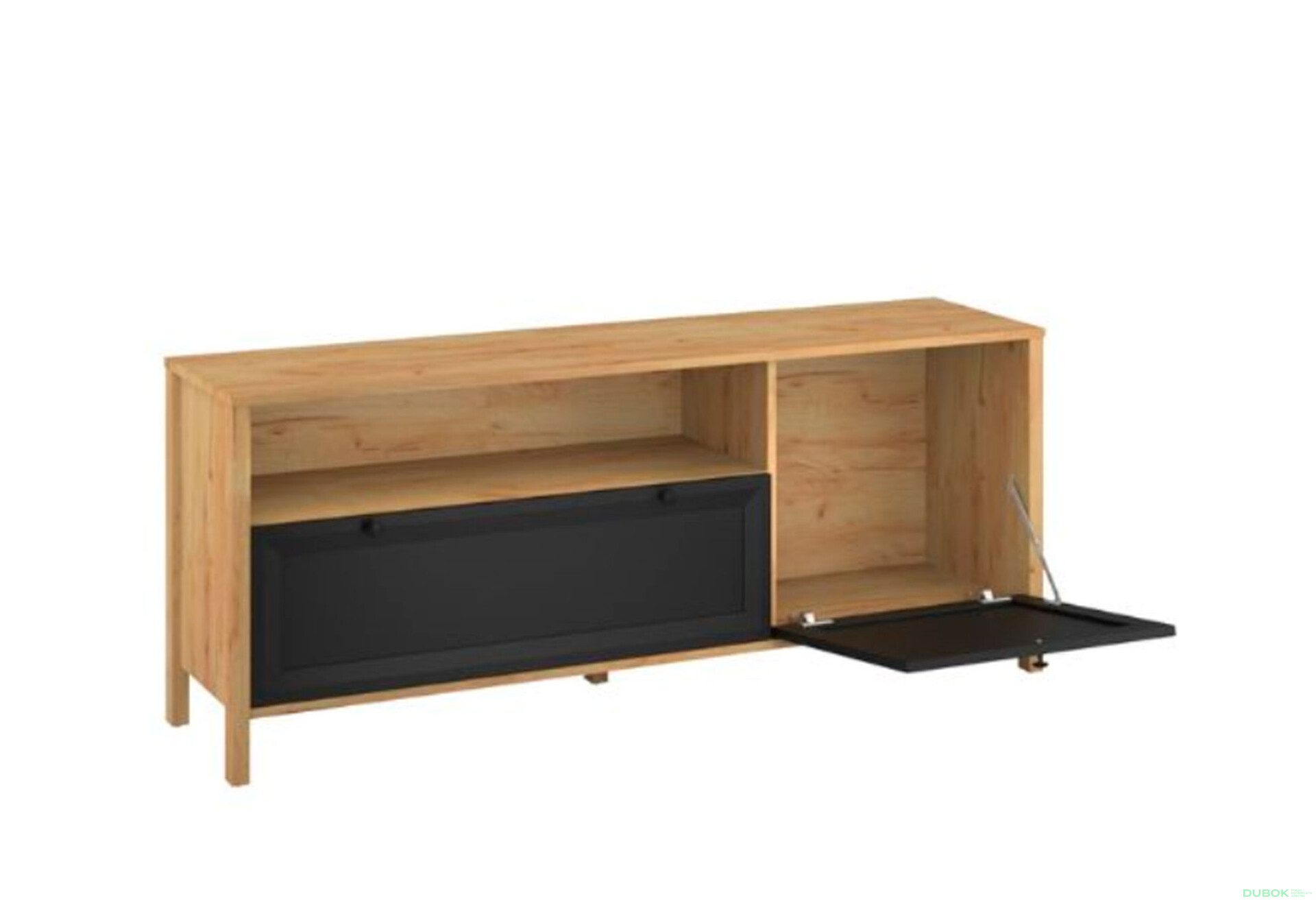 Fotografie 3 - TV stolek Brent dub craft zlatý / černý