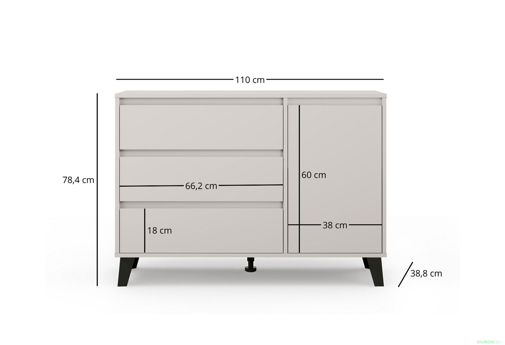 Komoda Borg 1d3s kašmír - Fotografie 5 Fotografie 5 - Komoda Borg 1d3s kašmír