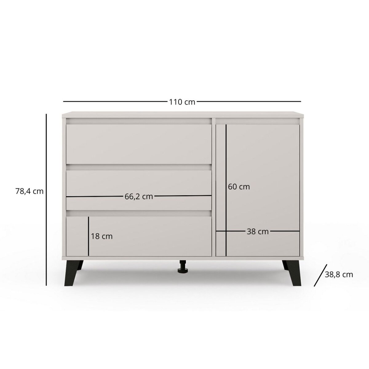 Komoda Borg 1d3s kašmír (obrázek 5)