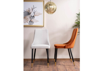 Židle Piano Velvet skořice Bluvel 4215, kov černý / zlatý