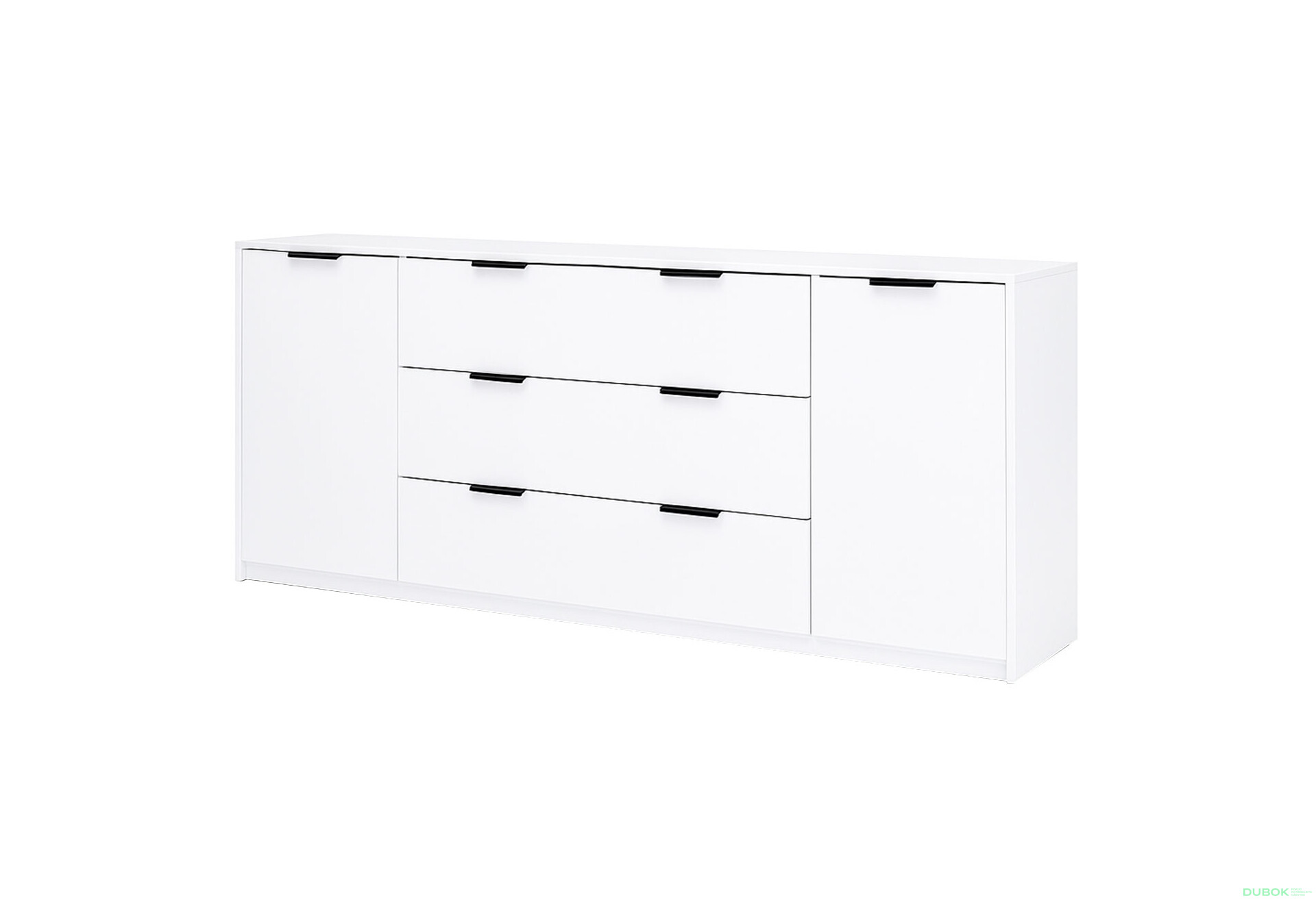 Fotografie 1 - Komoda Roma Color 2 dveře 3 šířky 2,0m bílý lesk