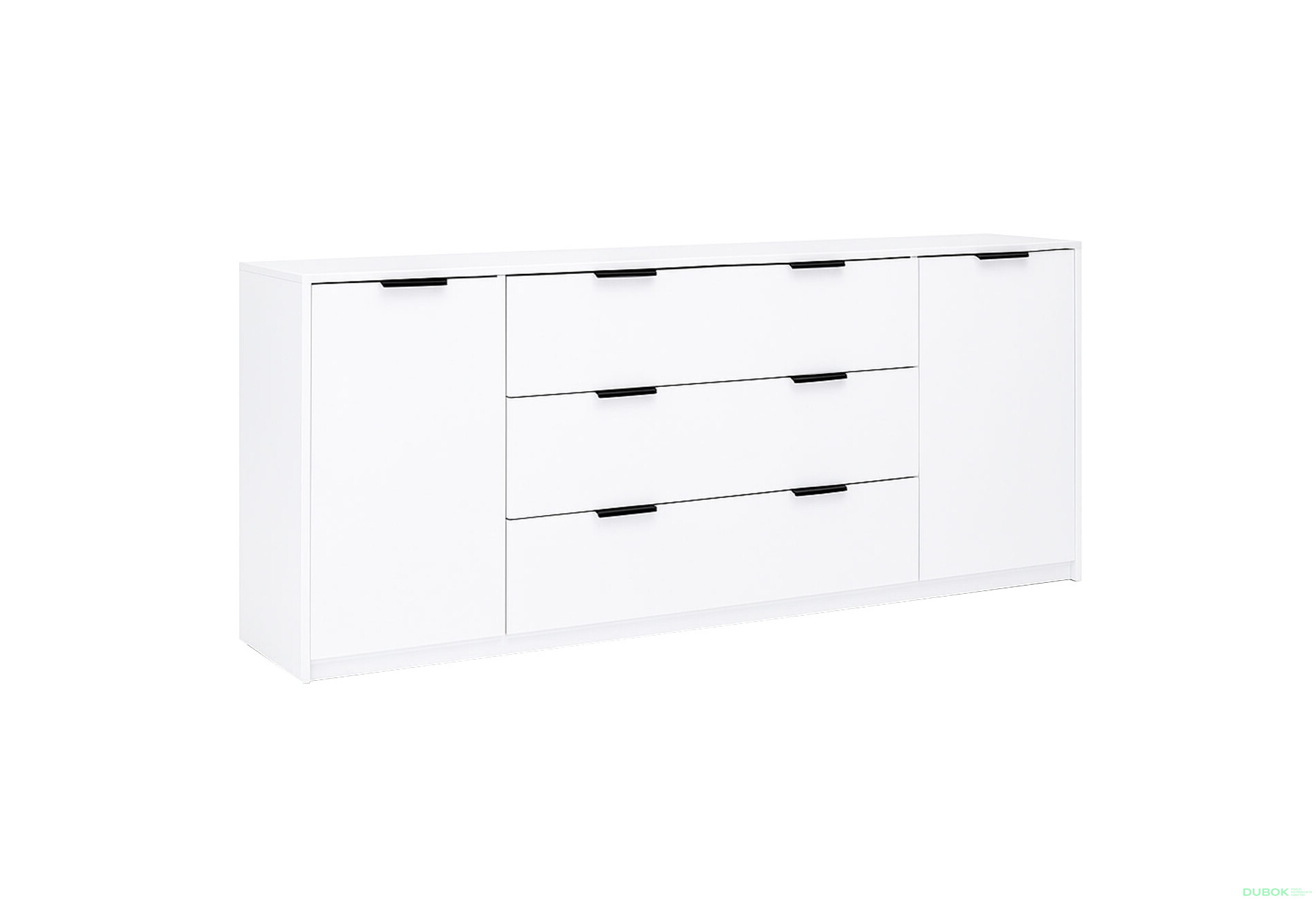 Fotografie 3 - Komoda Roma Color 2 dveře 3 šířky 2,0m bílý lesk