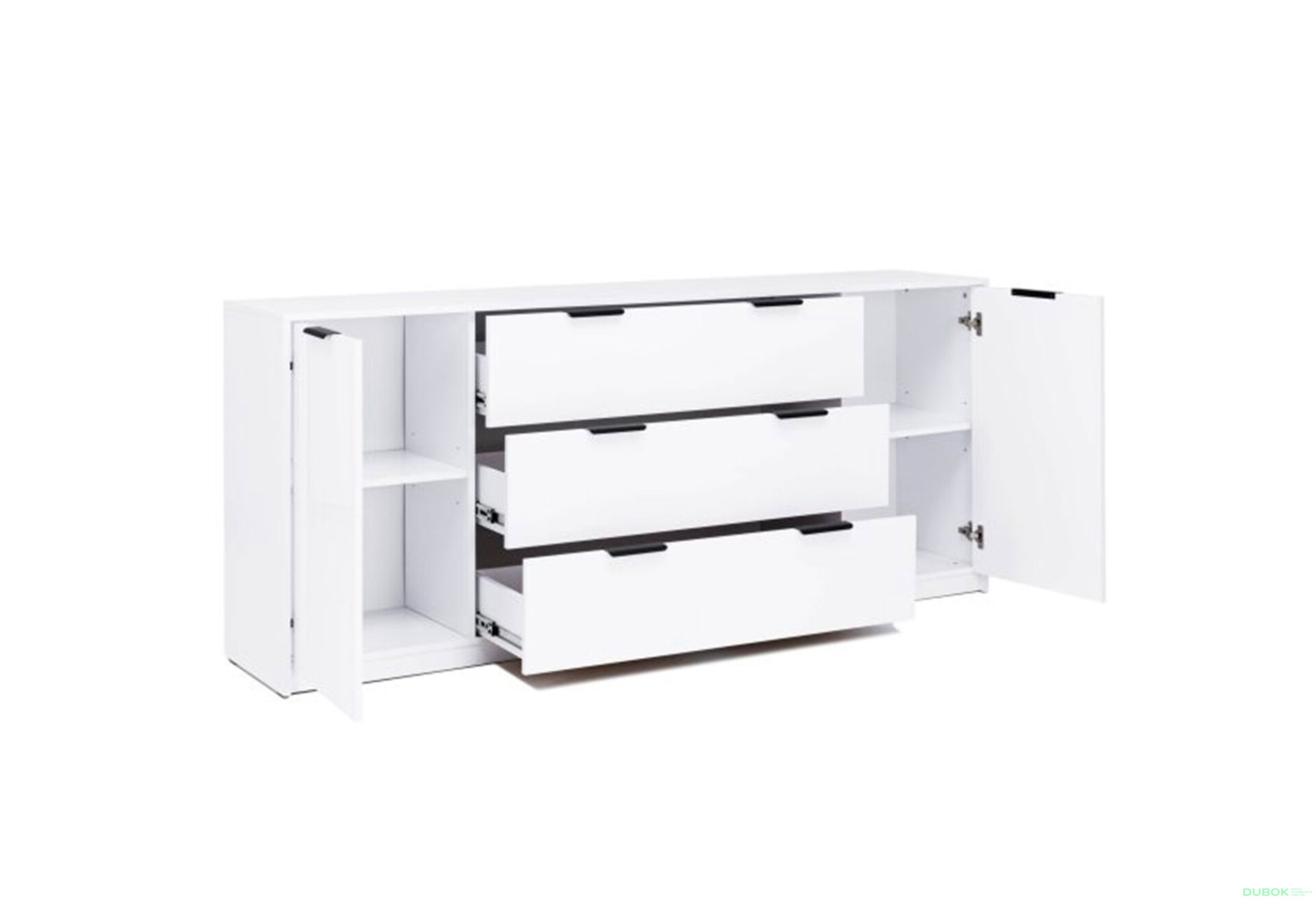 Fotografie 4 - Komoda Roma Color 2 dveře 3 šířky 2,0m bílý lesk