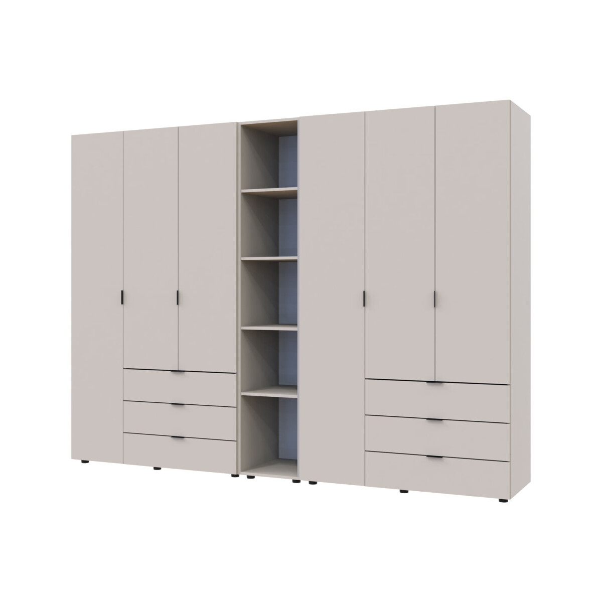 

Skříň šestidveřová s regálem Gelar 271 cm Kašmír