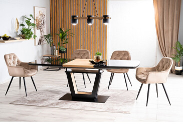 Židle Cherry Velvet béžový Bluvel 28, matná černá kov