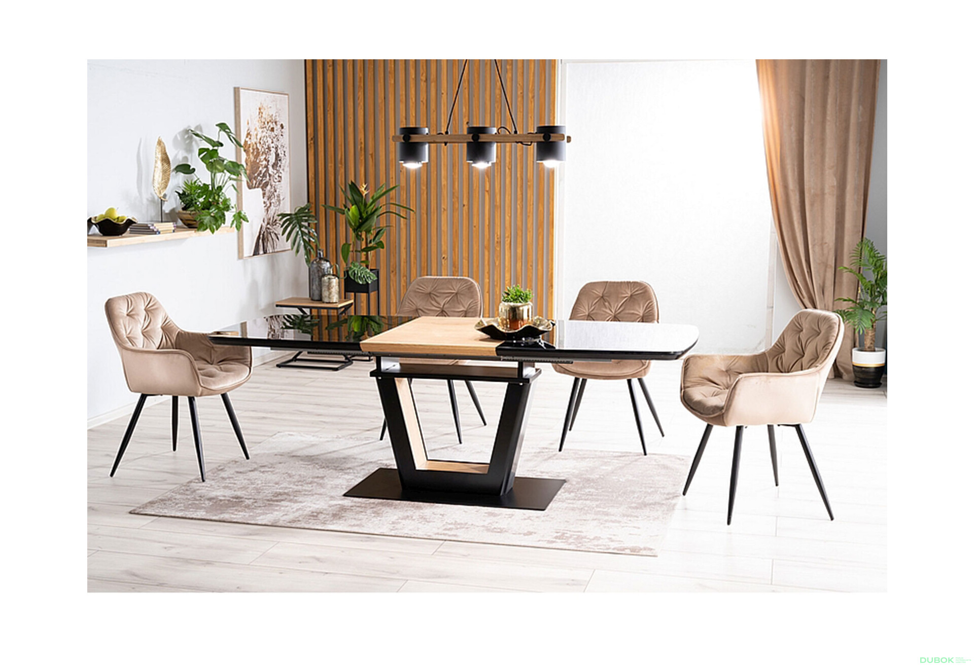 Fotografie 5 - Židle Cherry Velvet béžový Bluvel 28, matná černá kov