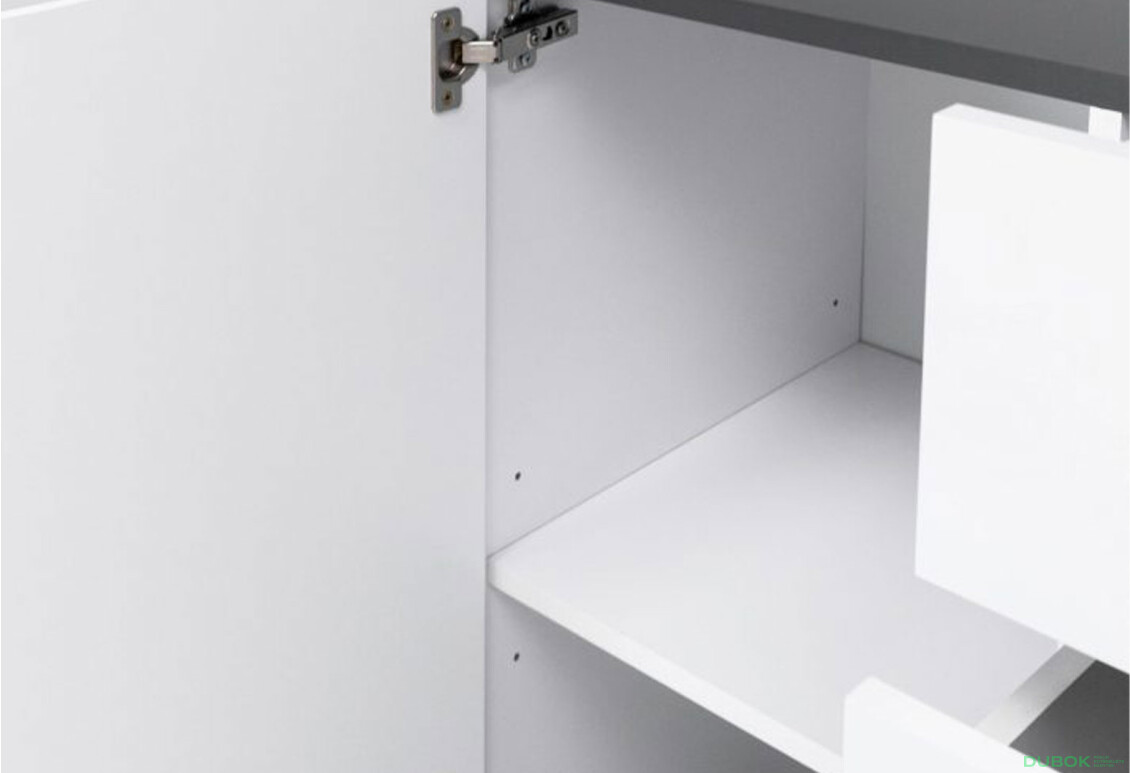 Fotografie 6 - Komoda 1dv 4šx bílý supermat, antracit Duo