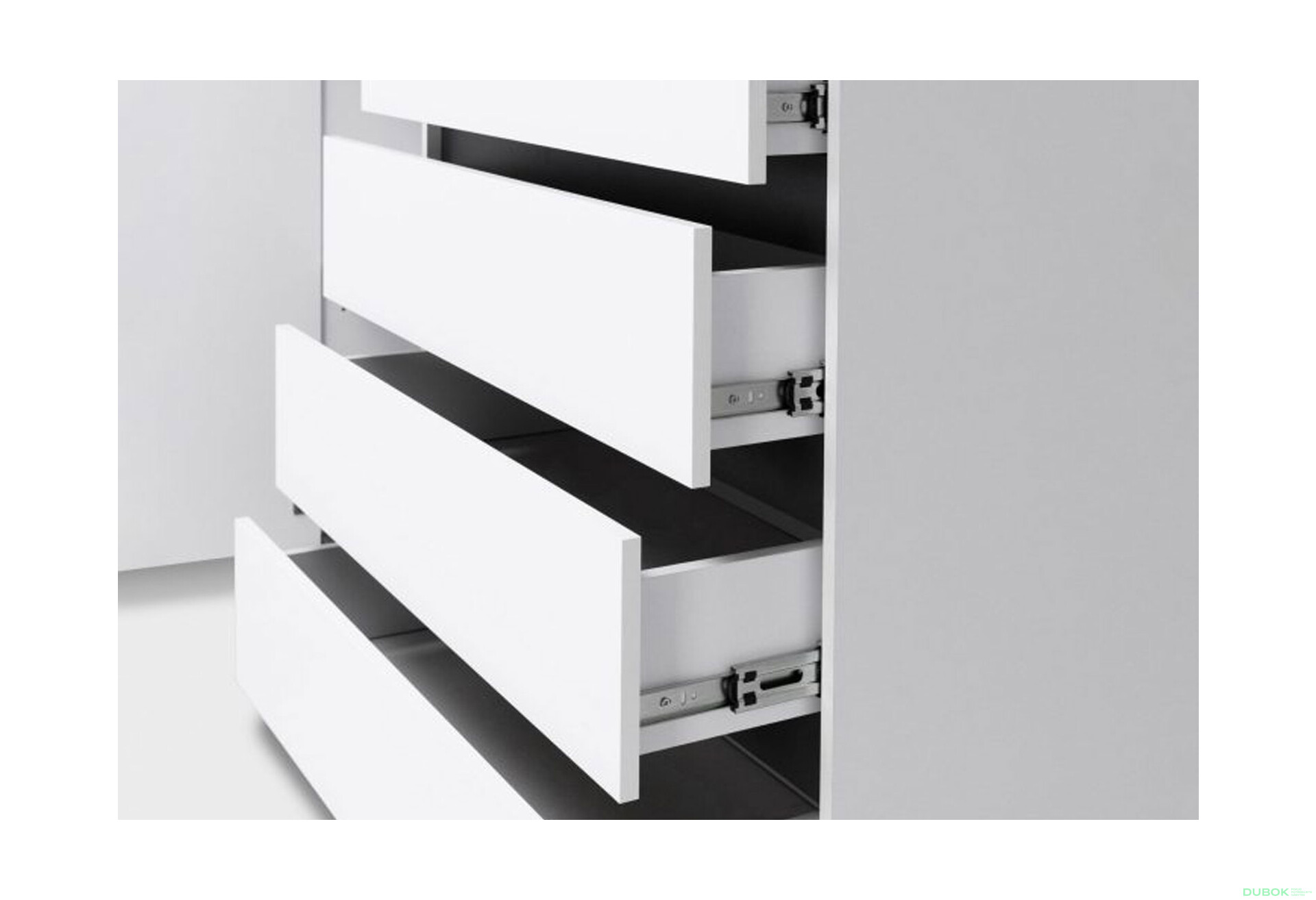 Fotografie 7 - Komoda 1dv 4šx bílý supermat, antracit Duo