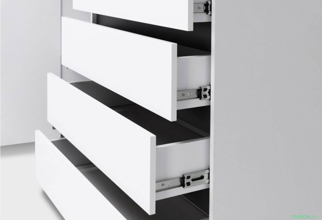 Fotografie 7 - Komoda 1dv 4šx bílý supermat, antracit Duo