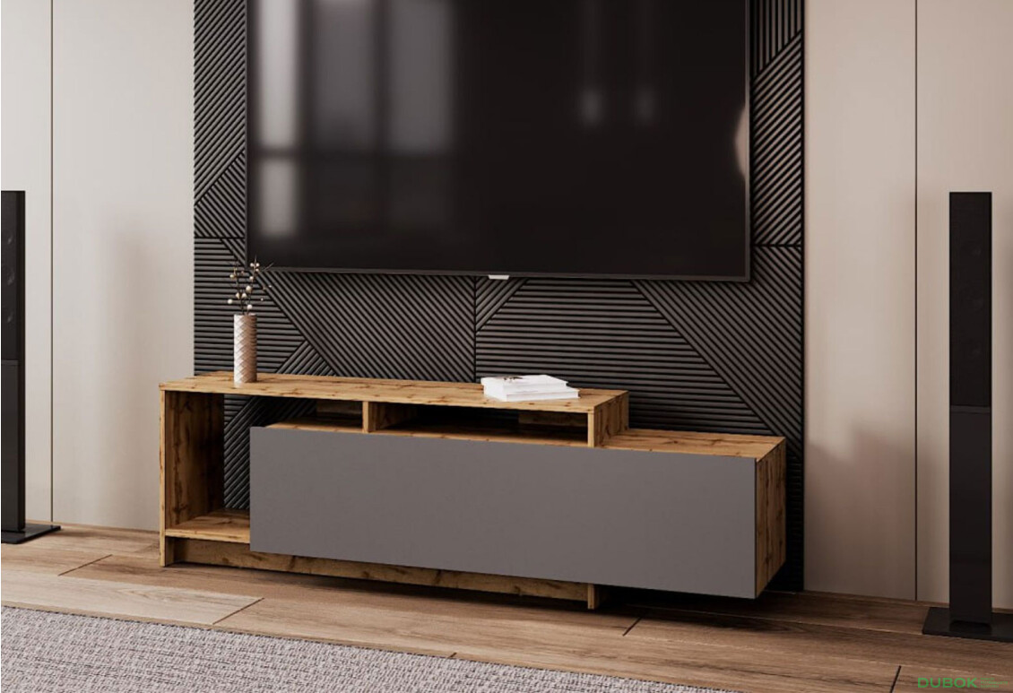 Fotografie 2 - TV stolek U2 tajo / grafit dřevotříska 160x38x48