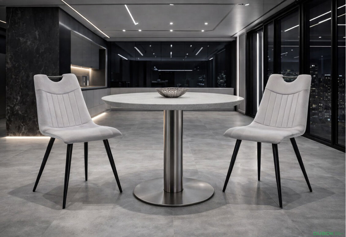 Fotografie 2 - Židle Orfe Velvet světle šedý Bluvel 03, kov černá matná