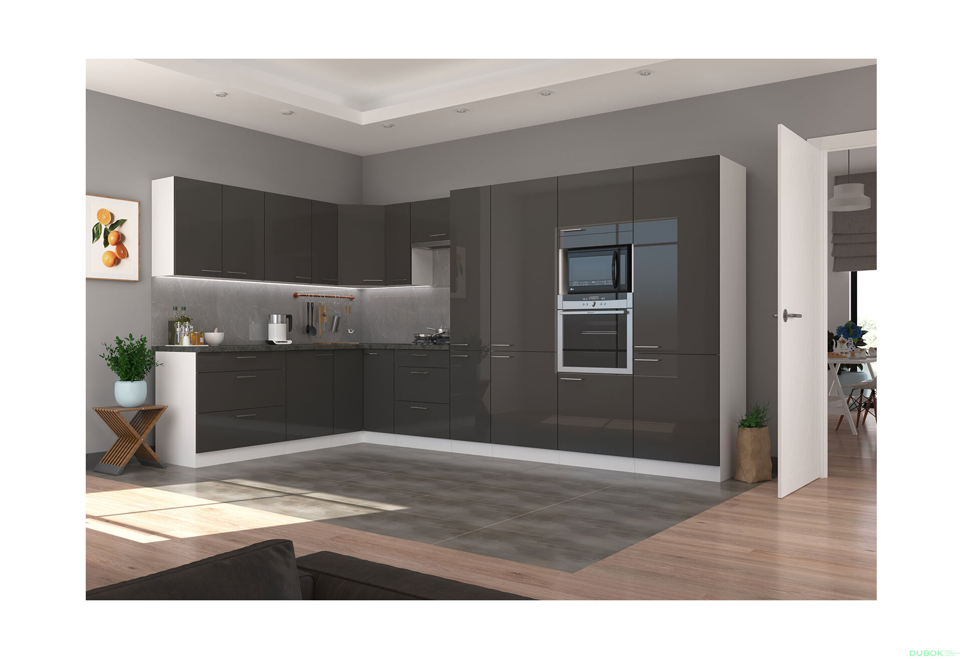 Fotografie 1 - Modulární kuchyně Lara bílý / šedý lesk