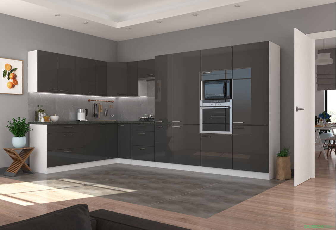 Modulární kuchyně Lara bílý / šedý lesk