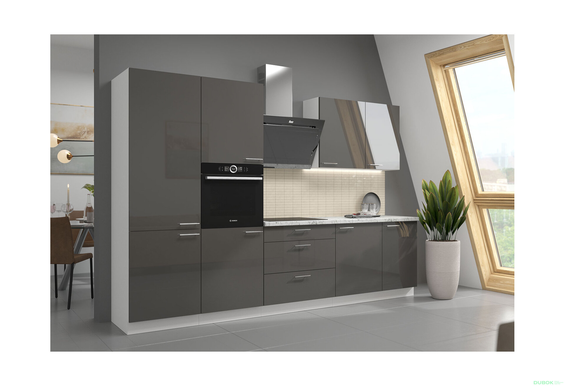 Fotografie 2 - Modulární kuchyně Lara bílý / šedý lesk