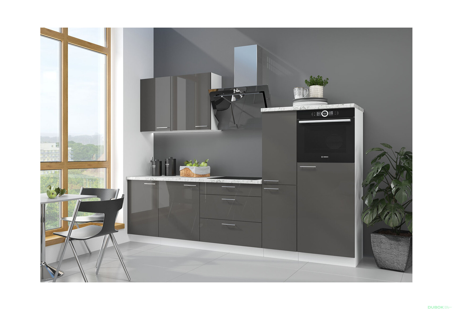 Fotografie 3 - Modulární kuchyně Lara bílý / šedý lesk