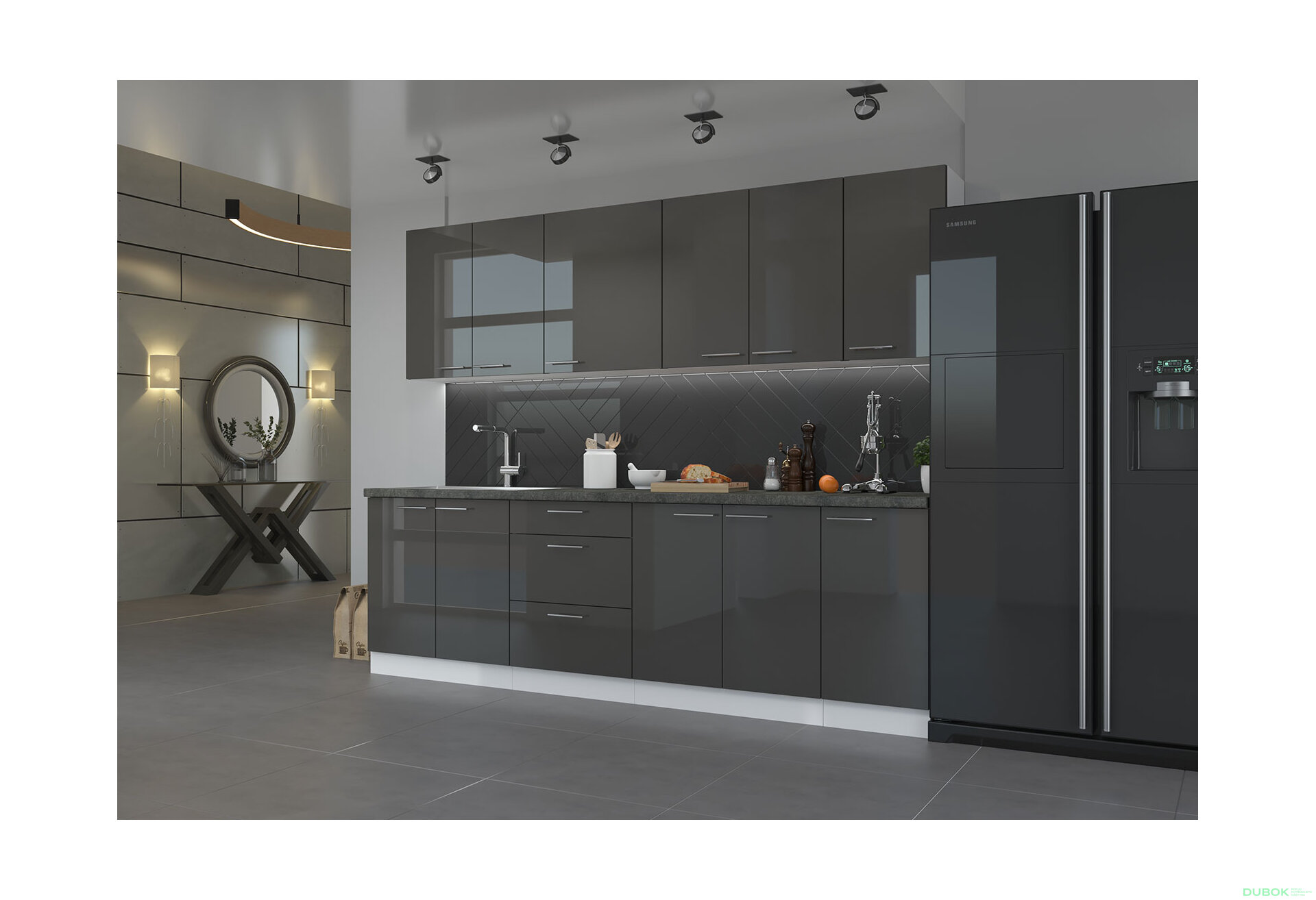 Fotografie 4 - Modulární kuchyně Lara bílý / šedý lesk