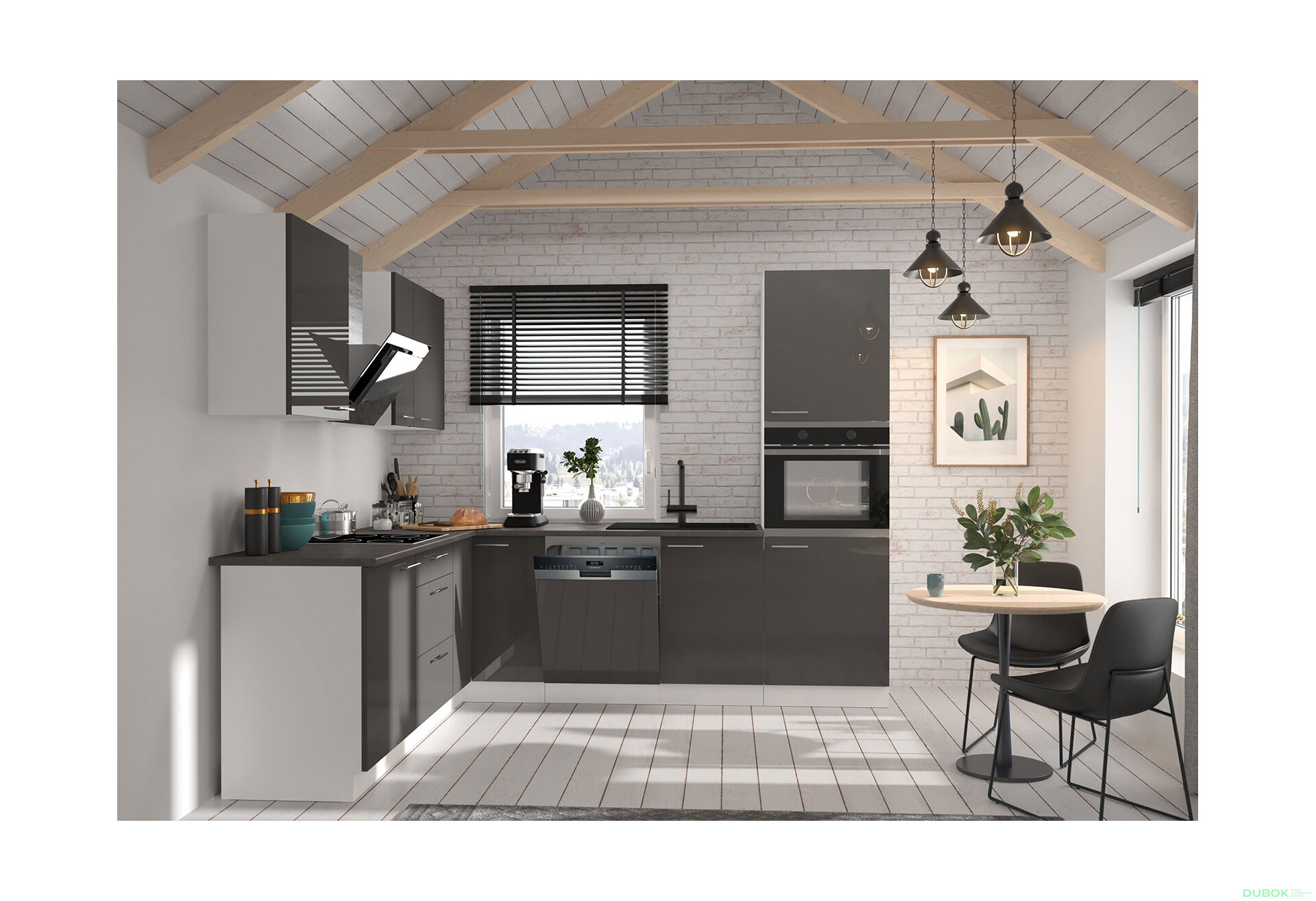 Fotografie 7 - Modulární kuchyně Lara bílý / šedý lesk