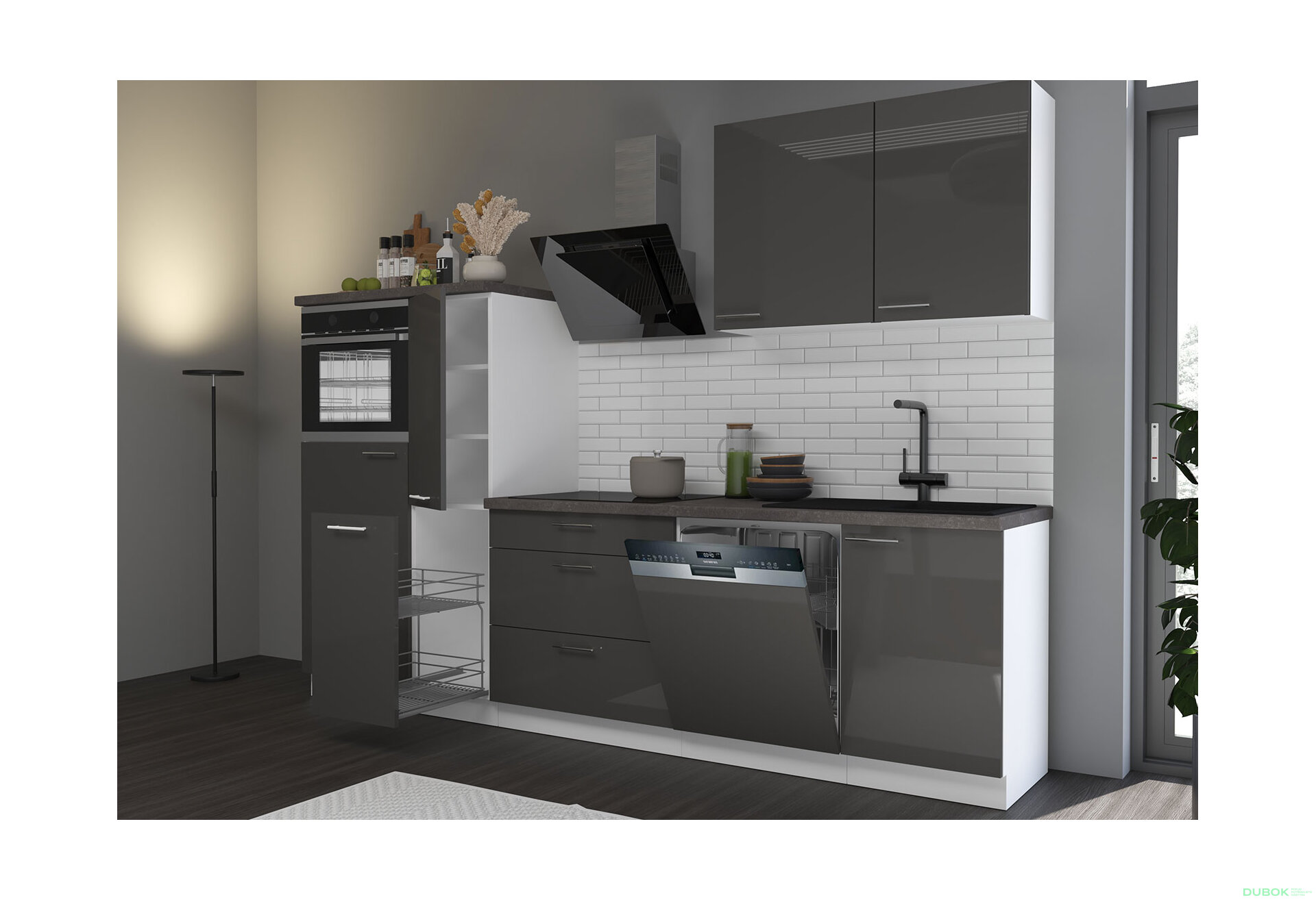 Fotografie 8 - Modulární kuchyně Lara bílý / šedý lesk