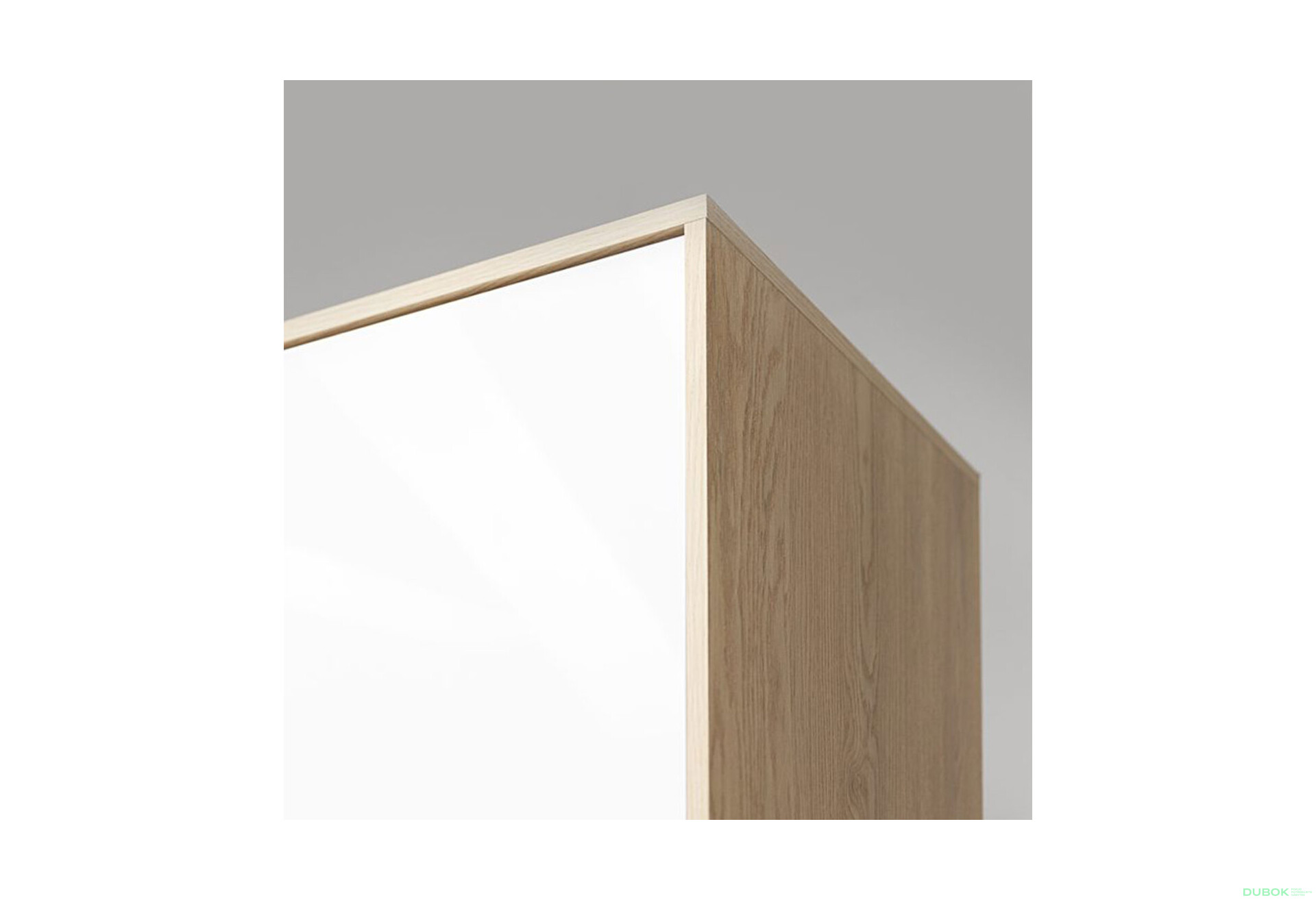 Fotografie 6 - Skříň 2dc 2šx bez zrcadel lesklá bílá / dub cremona Olivia