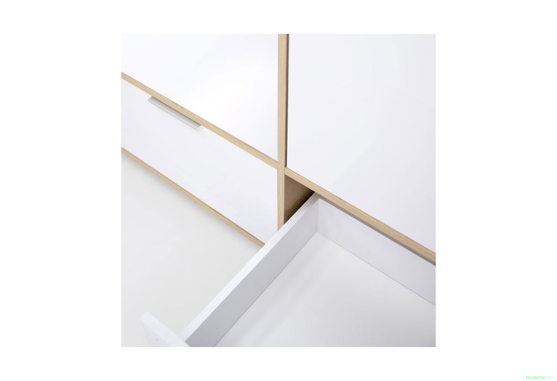 Fotografie 8 - Skříň 2dc 2šx bez zrcadel lesklá bílá / dub cremona Olivia