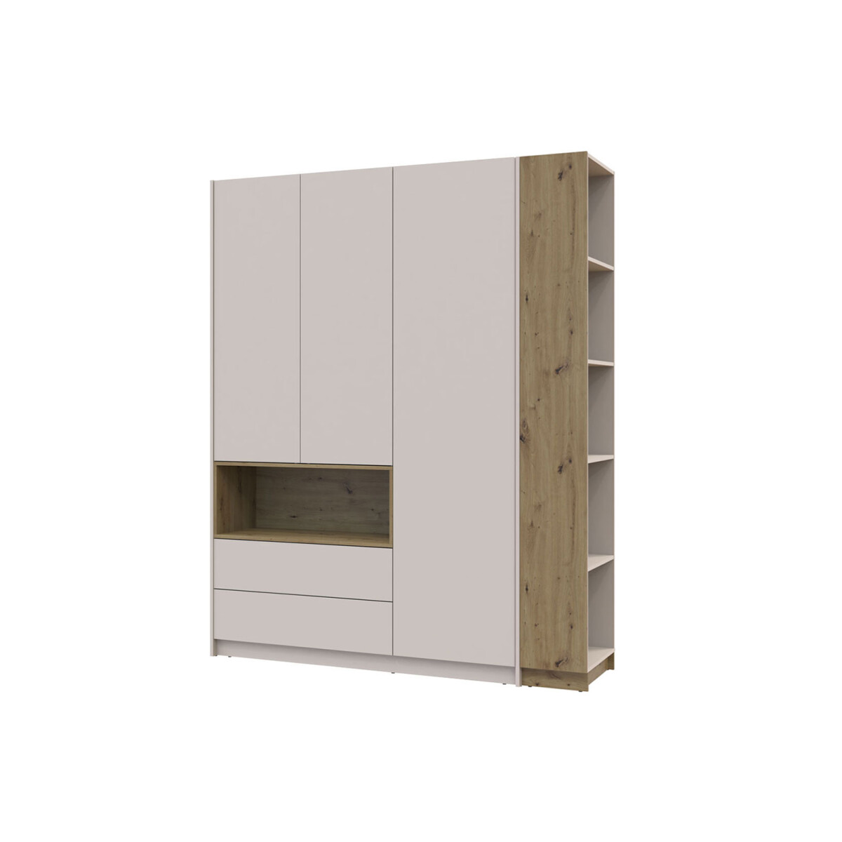 

Skříň třídveřová Dale 3D + Regál otevřený Kašmír/Dub artisan/Kašmír