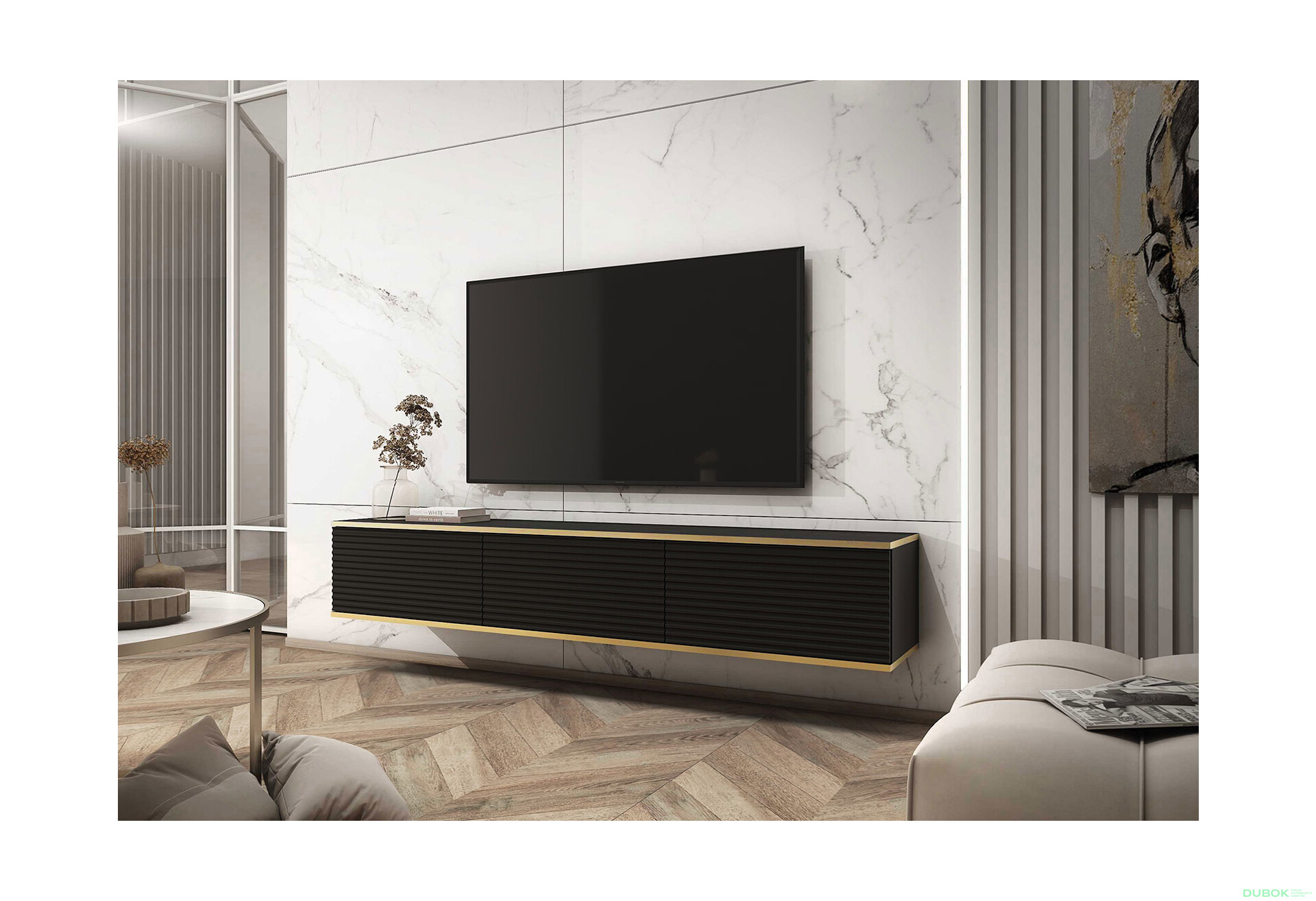 Fotografie 2 - TV stolek RTV 175 MDF černý Oro