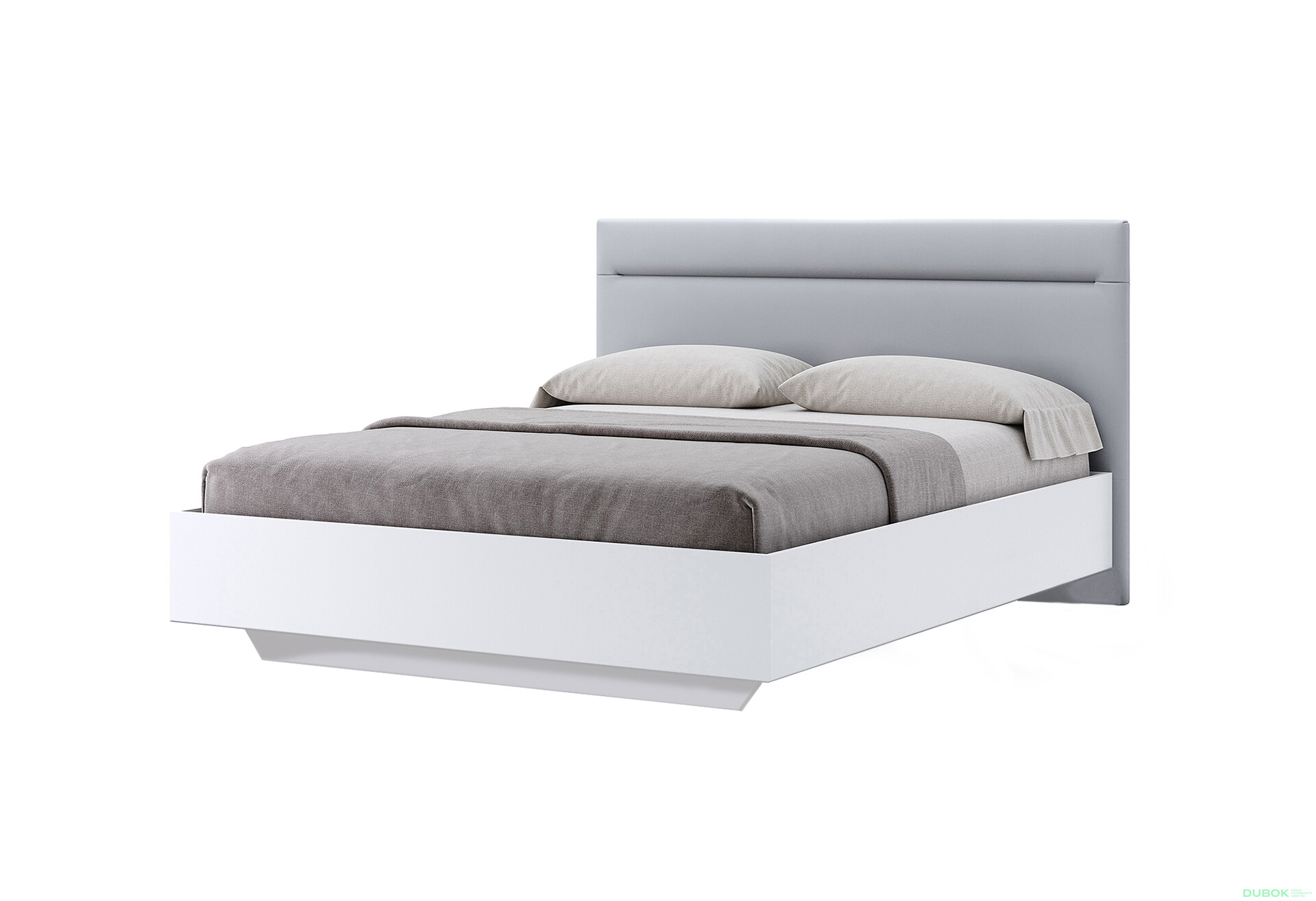 Fotografie 1 - Postel 1,4x2,0 s čalouněným měkkým čelem, bílý lesk Family