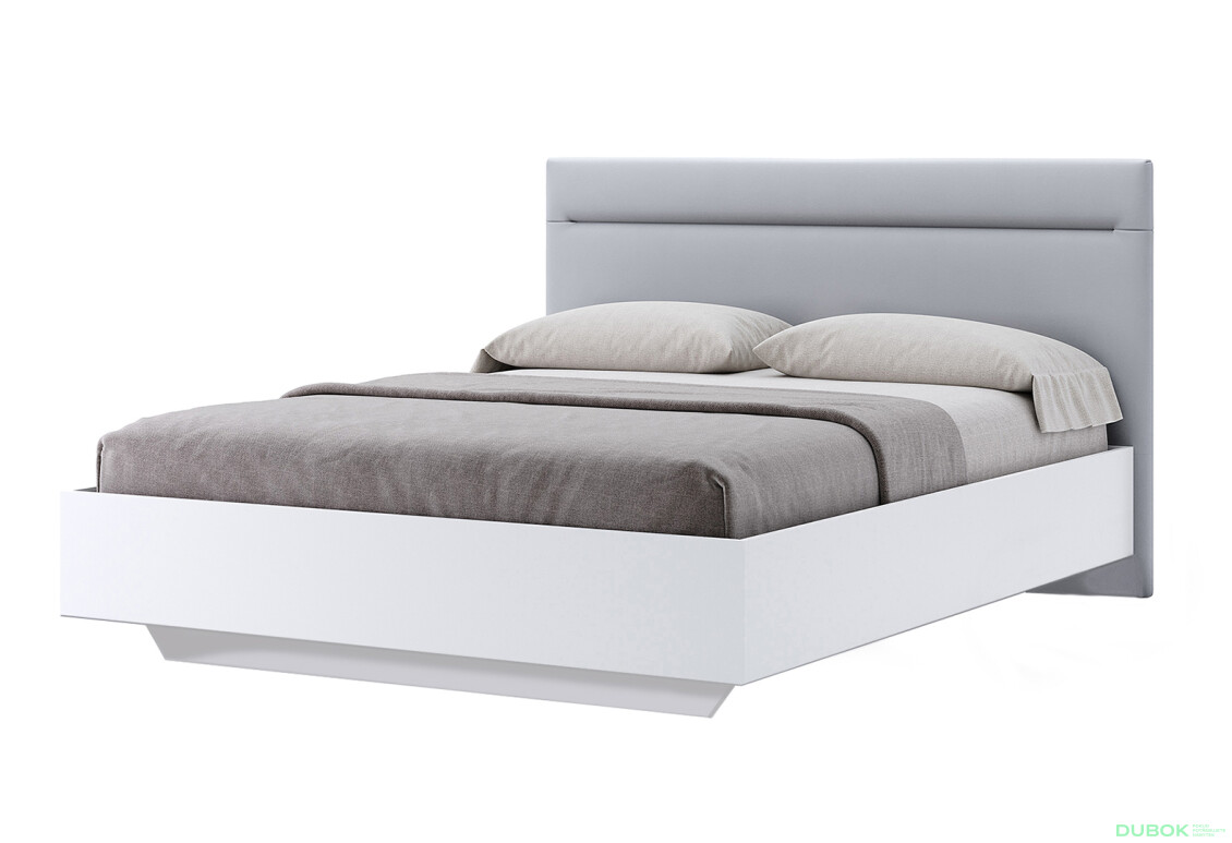 Postel 1,4x2,0 s čalouněným měkkým čelem, bílý lesk Family - Fotografie 1 Fotografie 1 - Postel 1,4x2,0 s čalouněným měkkým čelem, bílý lesk Family