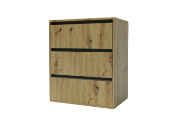 Komoda Idea K 760/600/3š dub artisan / šedý grafit
