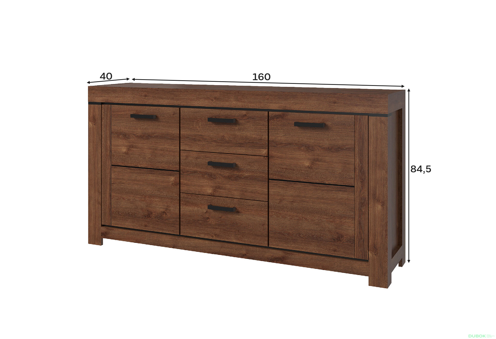 Fotografie 2 - Komoda 2d3s hnědý dub Brass