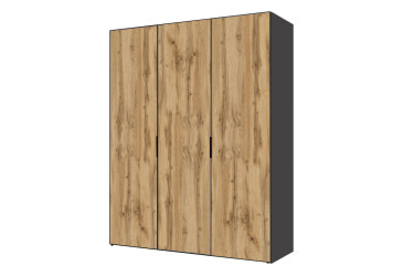 Skříň třídveřová 150 cm Modus 3 DTD Dub Appalache Korpus Antracit BL