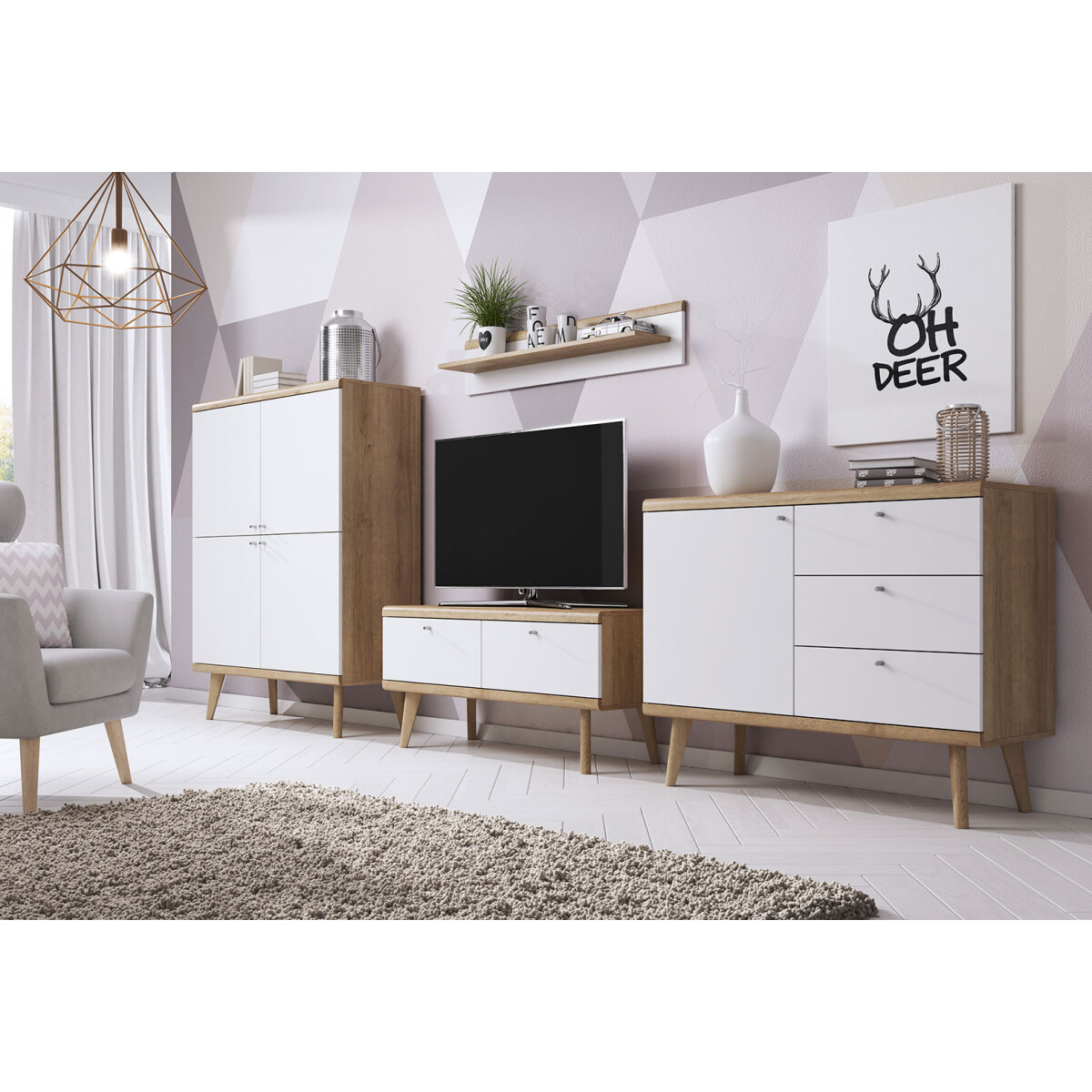 

Obývací sestava 3.2 m Primo dub riviéra / bílý