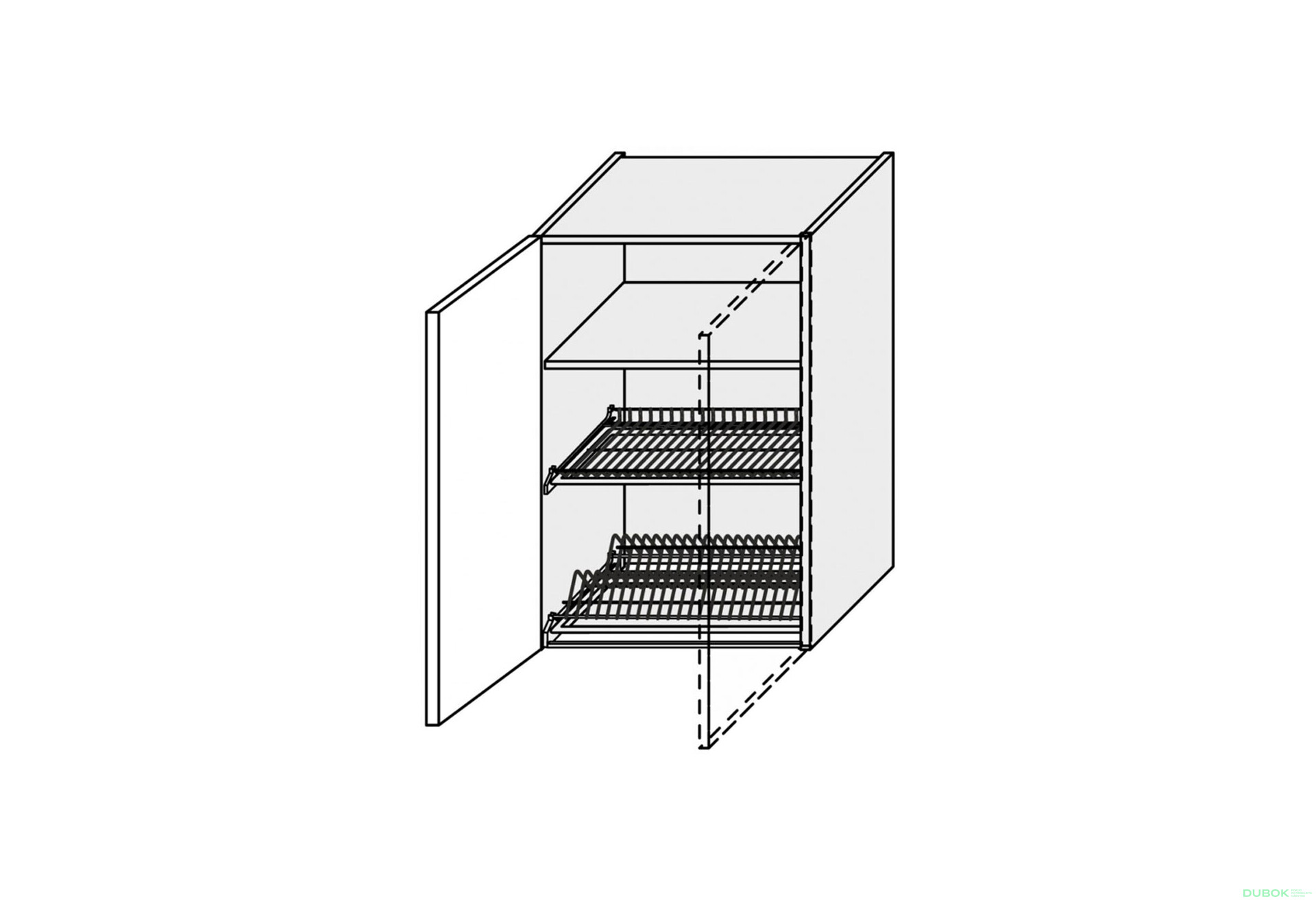 Vrchní 60VS/900 1dveřová sušička Pro Blum+GTV levá Millenium Premium - Fotografie 1 Fotografie 1 - Vrchní 60VS/900 1dveřová sušička Pro Blum+GTV levá Millenium Premium