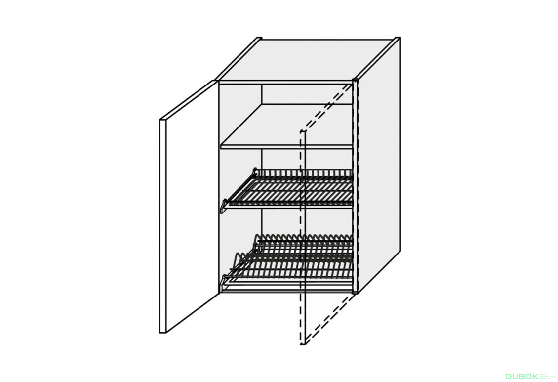 Vrchní 60VS/900 1dveřová sušička Pro Blum+GTV levá Millenium Premium - Fotografie 1 Fotografie 1 - Vrchní 60VS/900 1dveřová sušička Pro Blum+GTV levá Millenium Premium