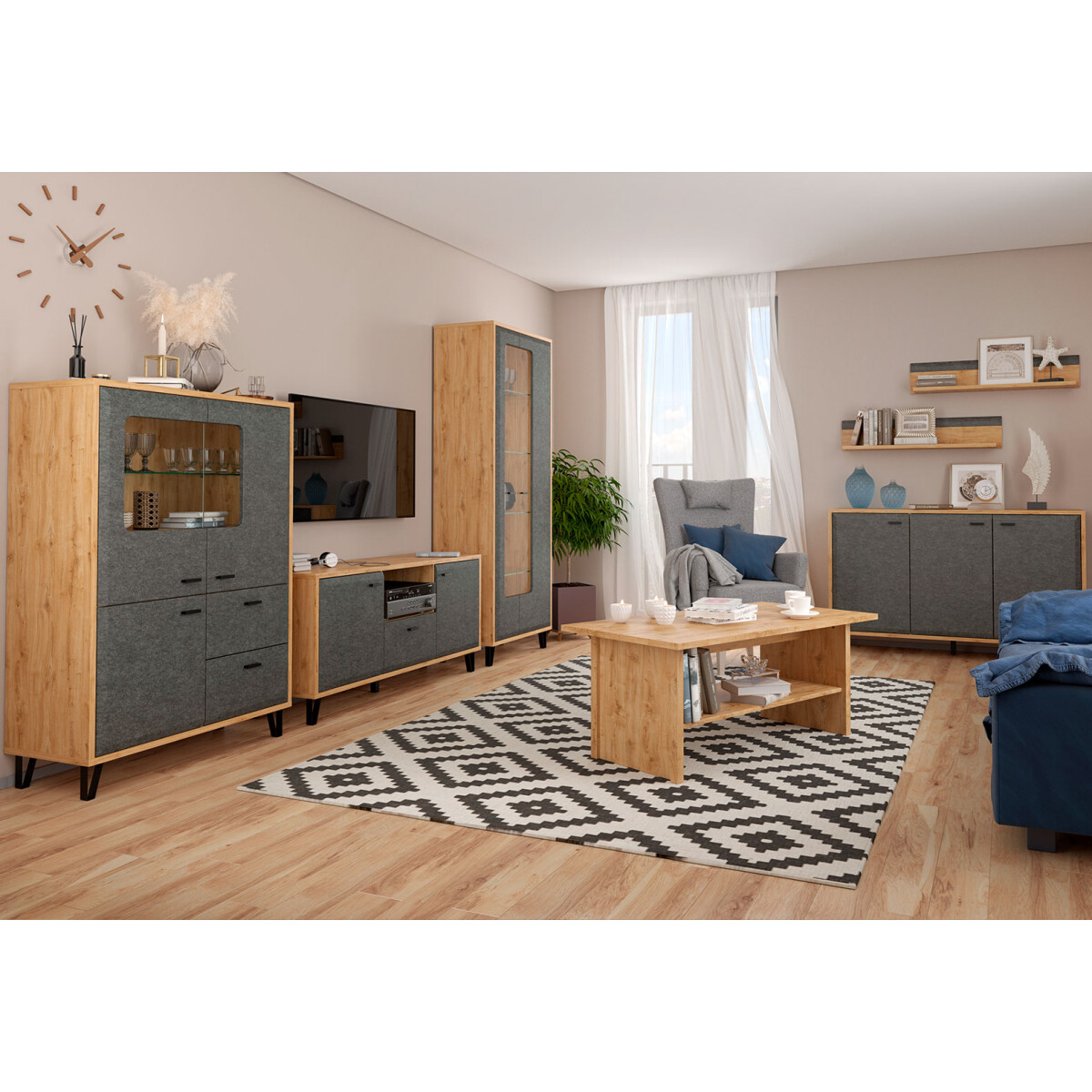 

Obývací sestava I Grace dub navarra / grafit