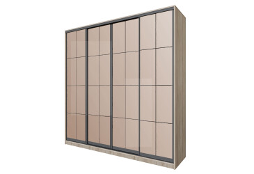 Skříň 4D 2400x600x2400 Světlý dub sonoma, 4D Loft Zrcadlo Lines BL