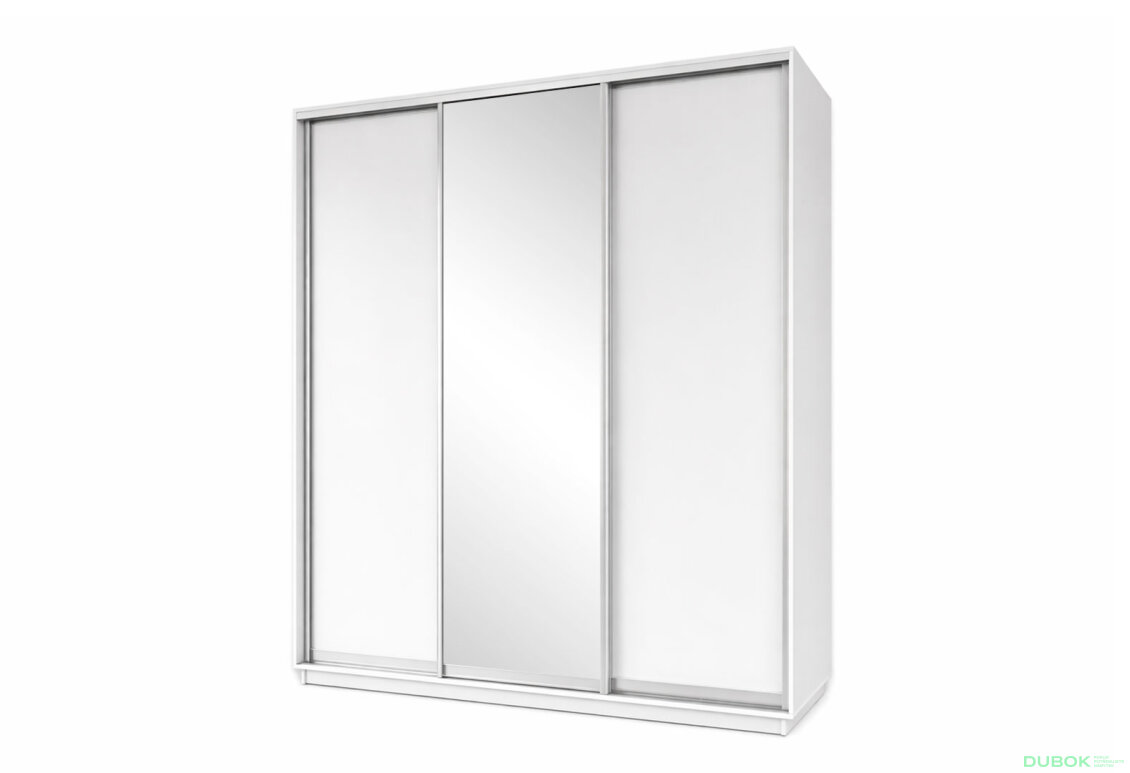 Skříň s posuvnými dveřmi 2400x2700x600 2LTD 1 zrcadlo nymphaea alba, profil stříbrný