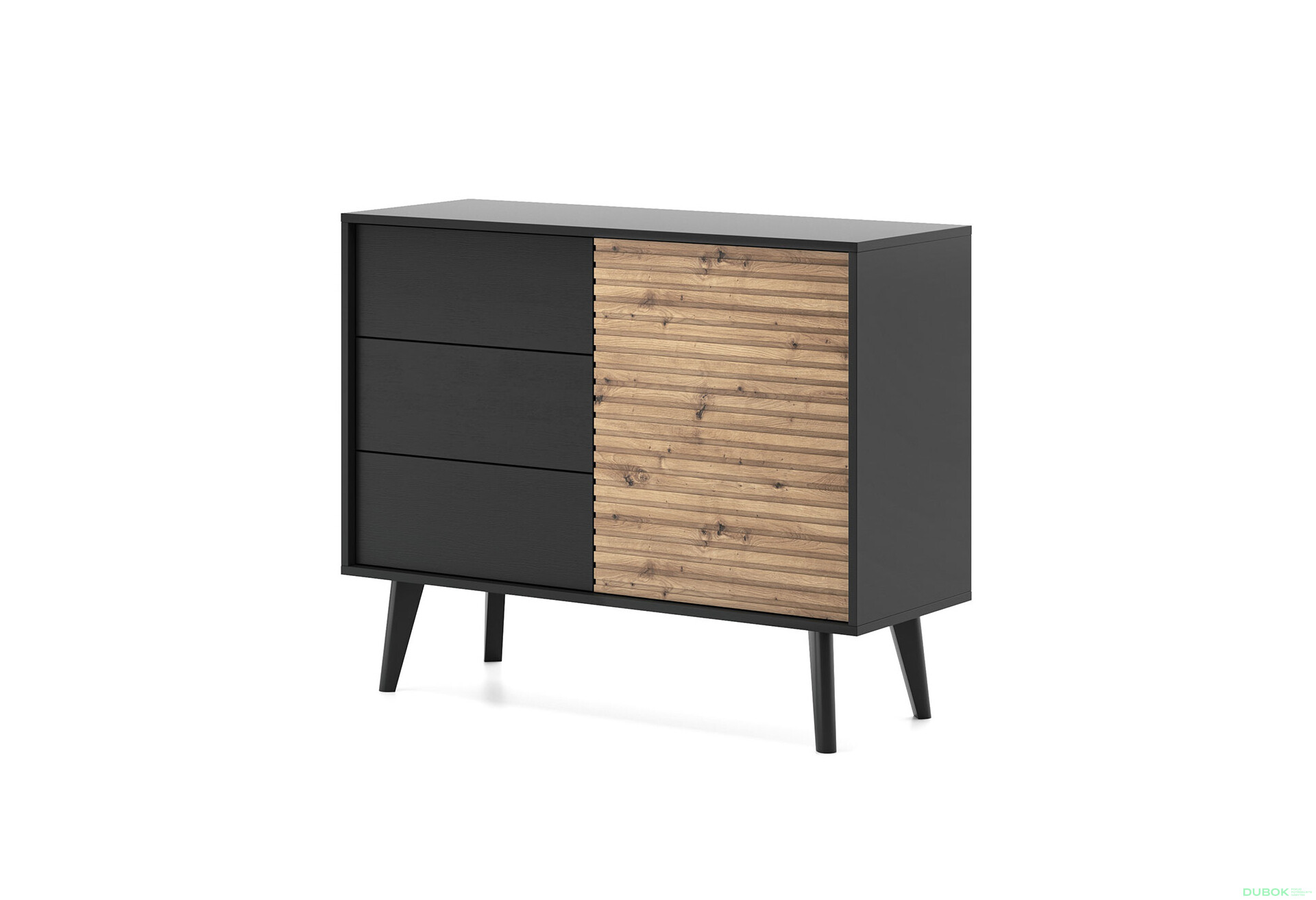 Fotografie 1 - Komoda KSZ104 dub artisan / černý Willow